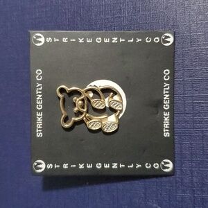 Gold Teddy Bear Pin Back